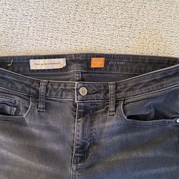 Anthropologie Pilcro and The Letterpress Jeans Charcoal Grey Mid-Rise Skinny 30 - Picture 3 of 8